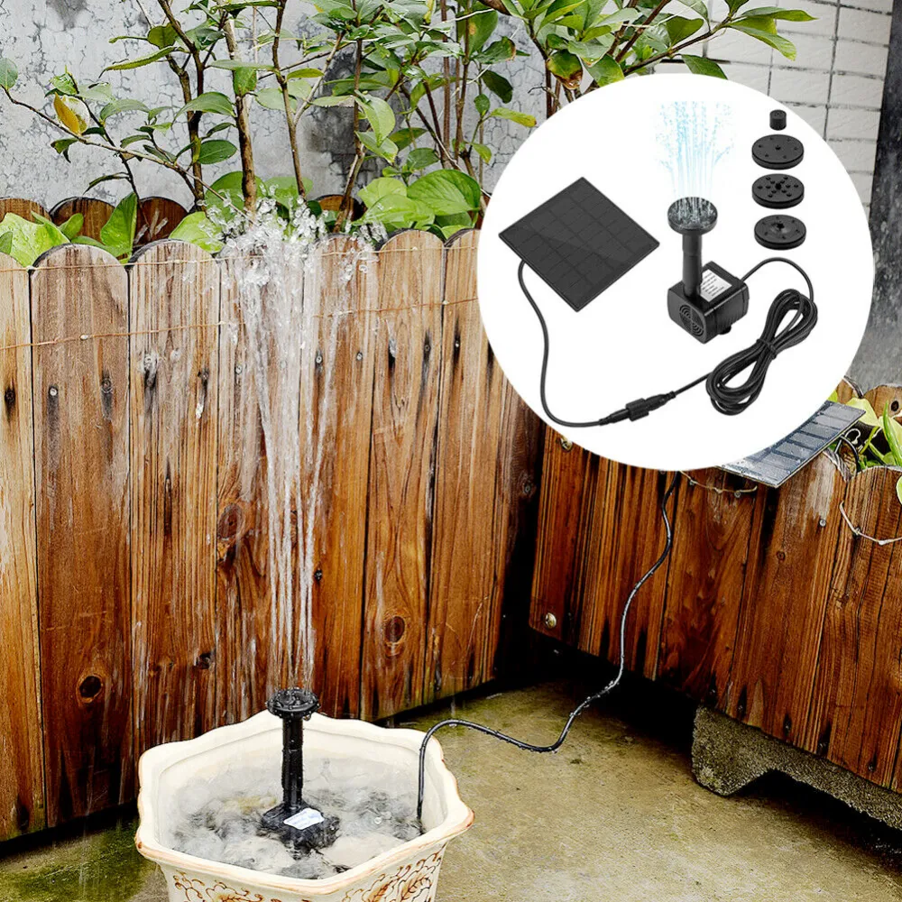 Garden Water Fountain with Solar Panel