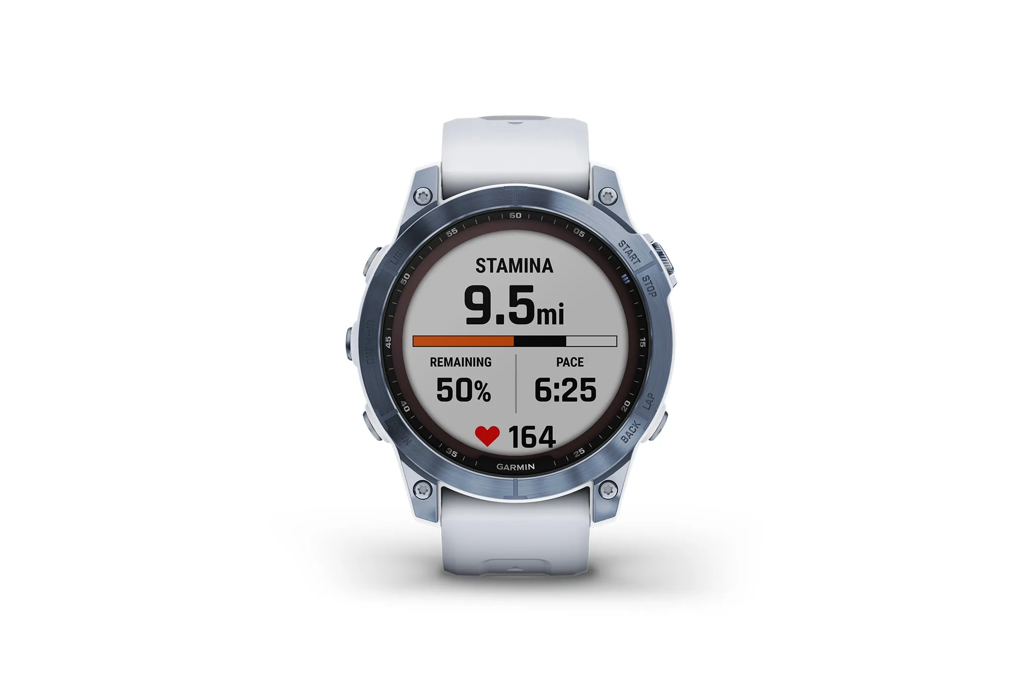 Garmin Fenix 7 Smartwatch Sapphire Solar Mineral Blue Ti Whitestone Band