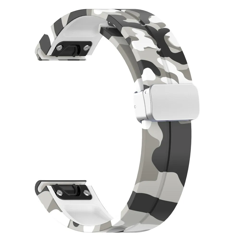 Garmin Instinct 2S Camo Edition Silicone Sports Bracelet with Magnetic Clasp - Camouflage / White