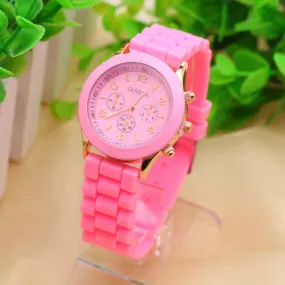 Geneva Casual Watch Women Dress Watch Quartz Military men Silicone watches Unisex Wristwatch Sports watch