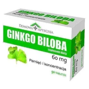 Ginkgo Biloba 60mg x 50 tablets, circulatory system