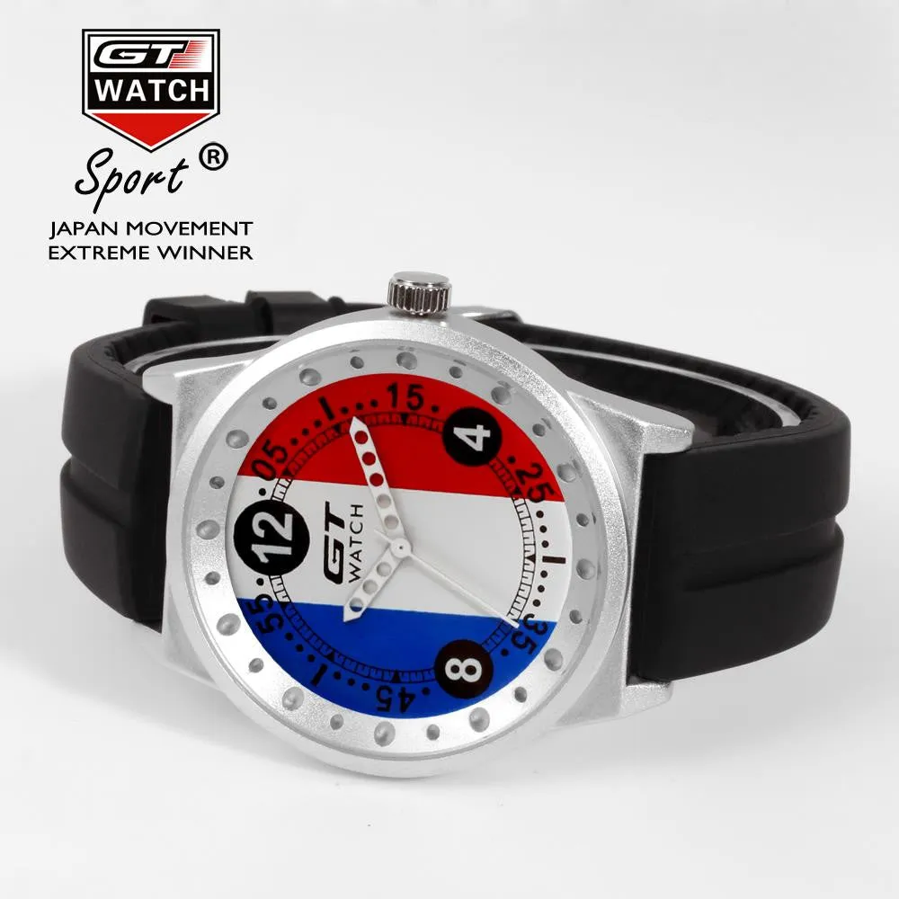 GT WATCH French Flag Montres GT Racing Sport Men's Military Wristwatch Unisex Fashion Women Casual Silicone Trend Watch