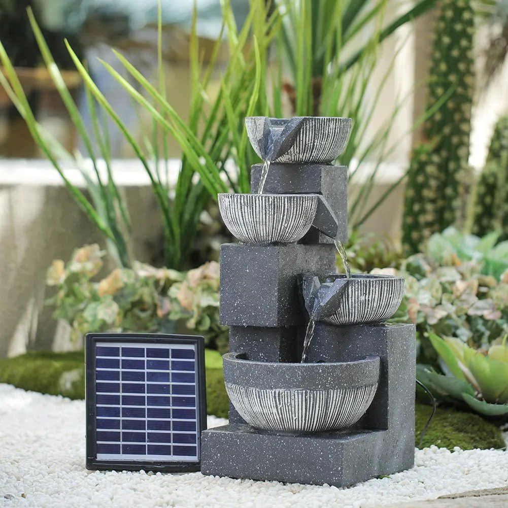 Height 47CM Outdoor Fountain Garden Decoration Solar Powered Water Feature