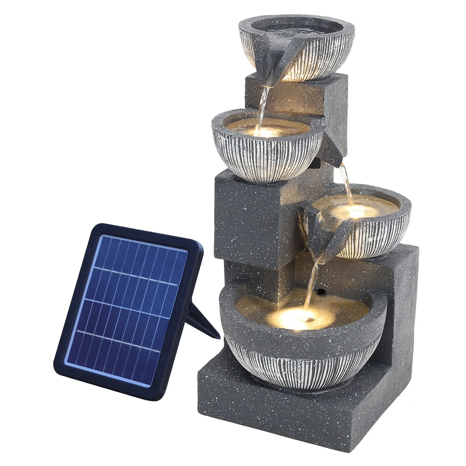 Height 47CM Outdoor Fountain Garden Decoration Solar Powered Water Feature