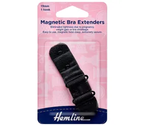 Hemline Bra Back Expander Extender 19mm 1 Hook Black