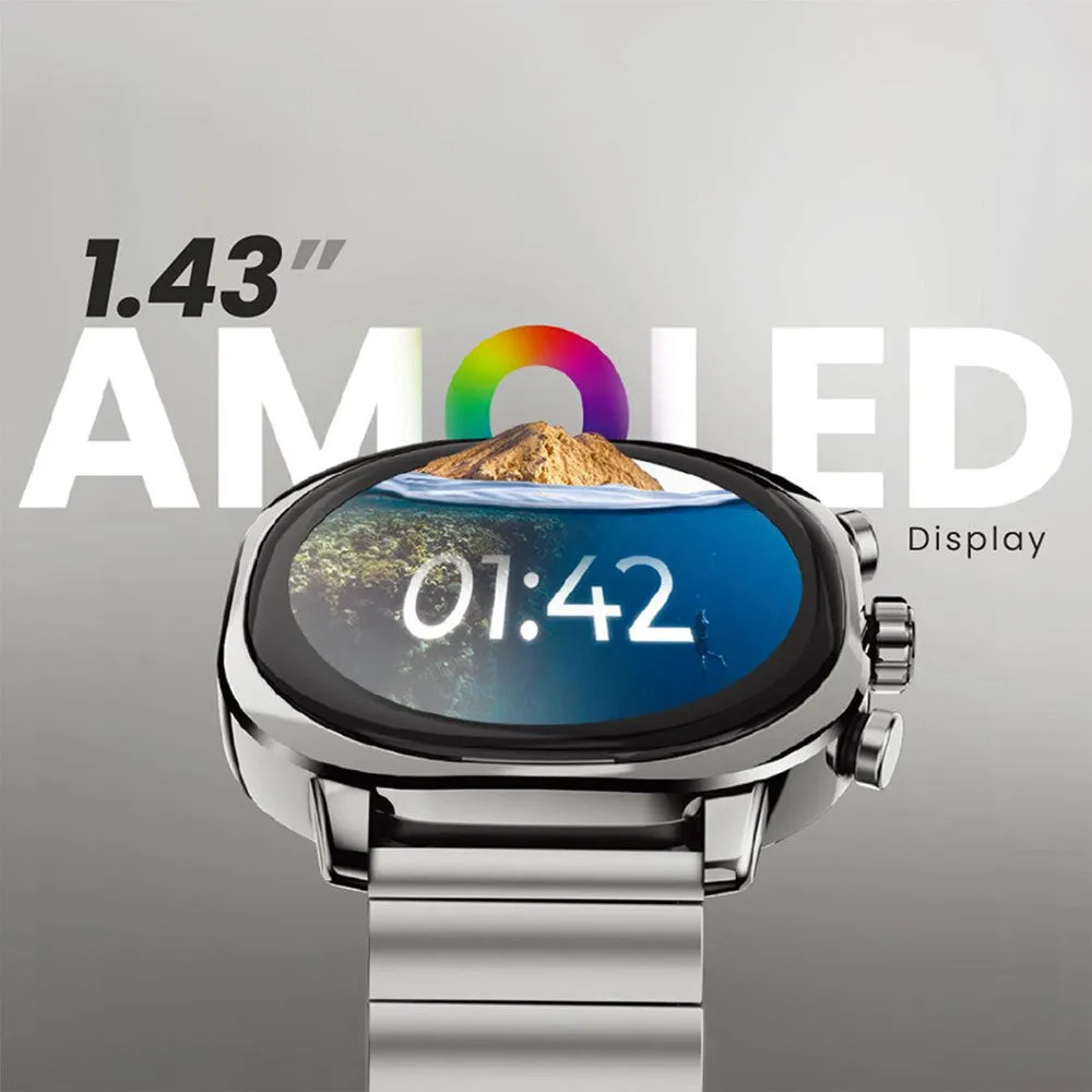 HiFuture AIX Amoled Stainless Steel Smartwatch (Titanium Silver)