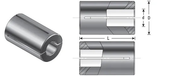 High Precision Router Collet Reducer | 1⁄4 Overall Dia x 2.5mm Inner Dia x 3⁄4" Long | RB-092 | 738685092224