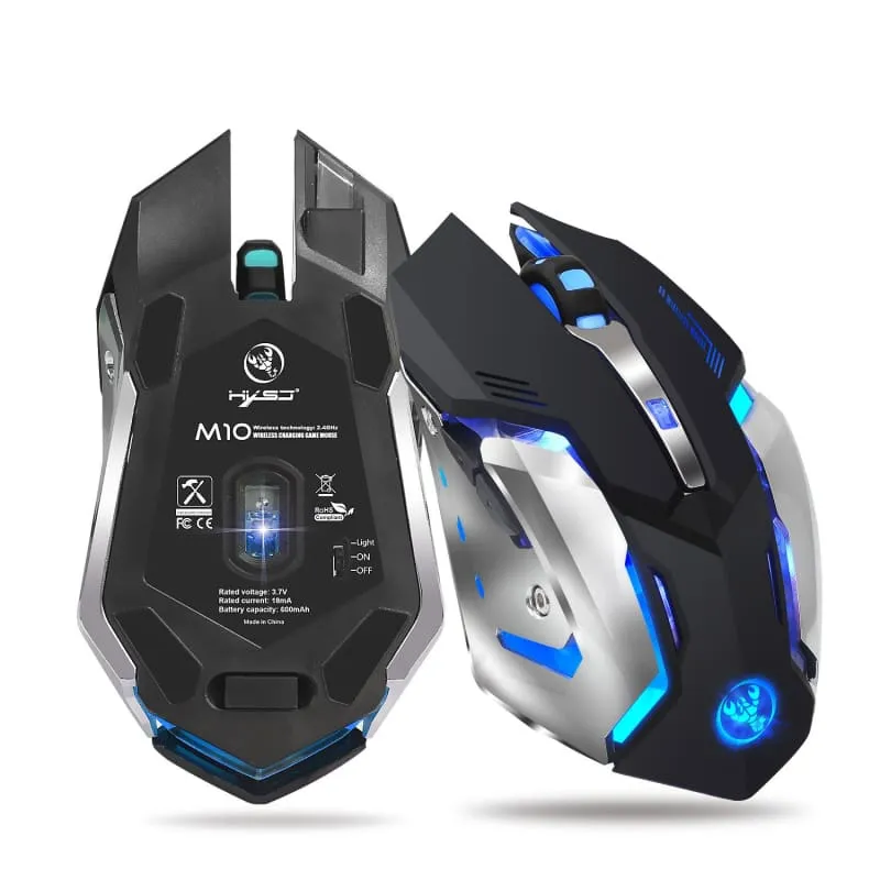 Illuminated Gaming Mouse with Rechargeable Battery and Rgb Lighting