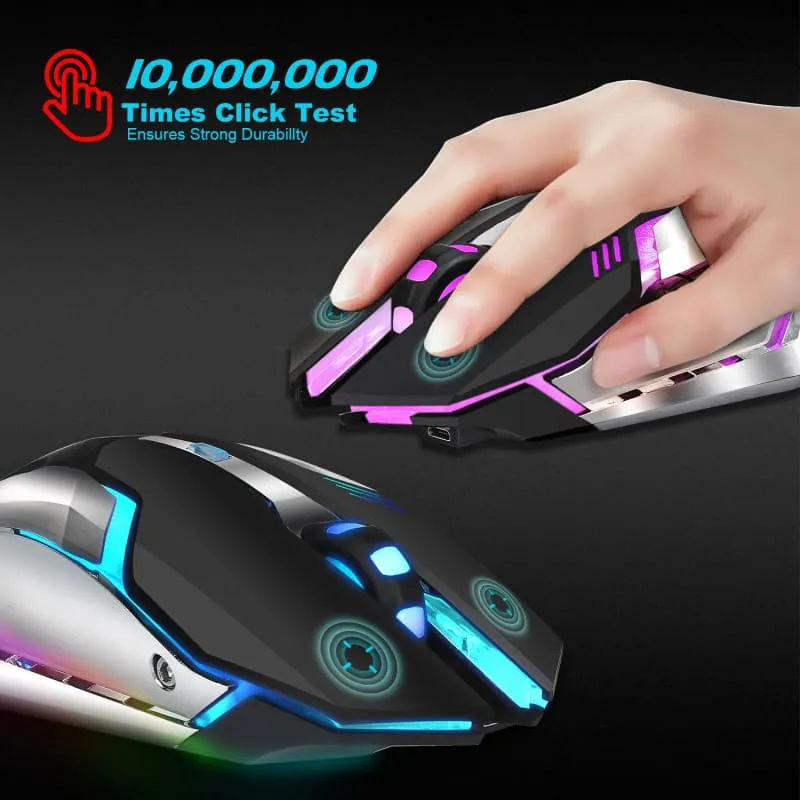 Illuminated Gaming Mouse with Rechargeable Battery and Rgb Lighting