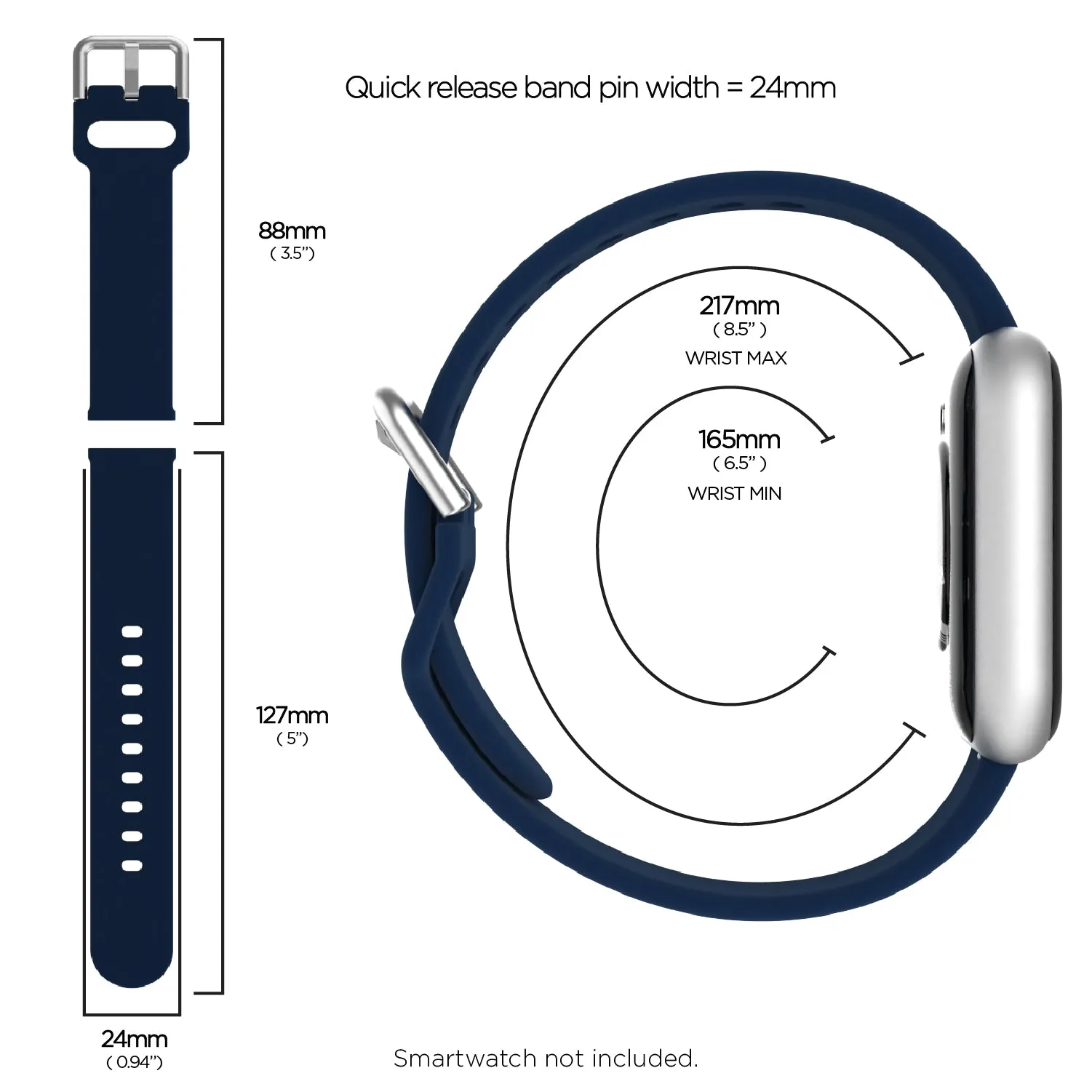 iTouch Air 3 44mm Extra Interchangeable Strap: Blue/Black Buckle