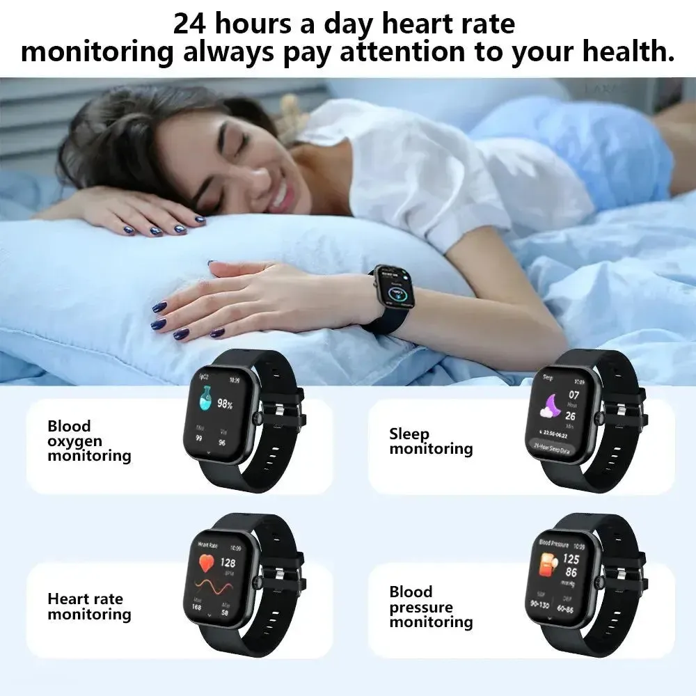 LAXASFIT Smartwatch Bluetooth Voice Call Heart Rate Monitor Waterproof Smart Watch IOS Android Men Gift Sports Watch