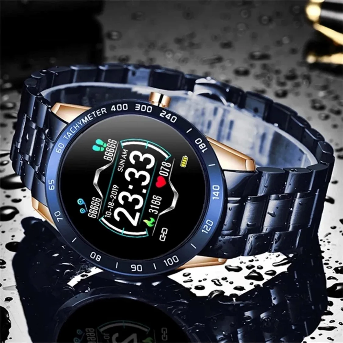 LIGE Smart Watch 122C Blue and Gold