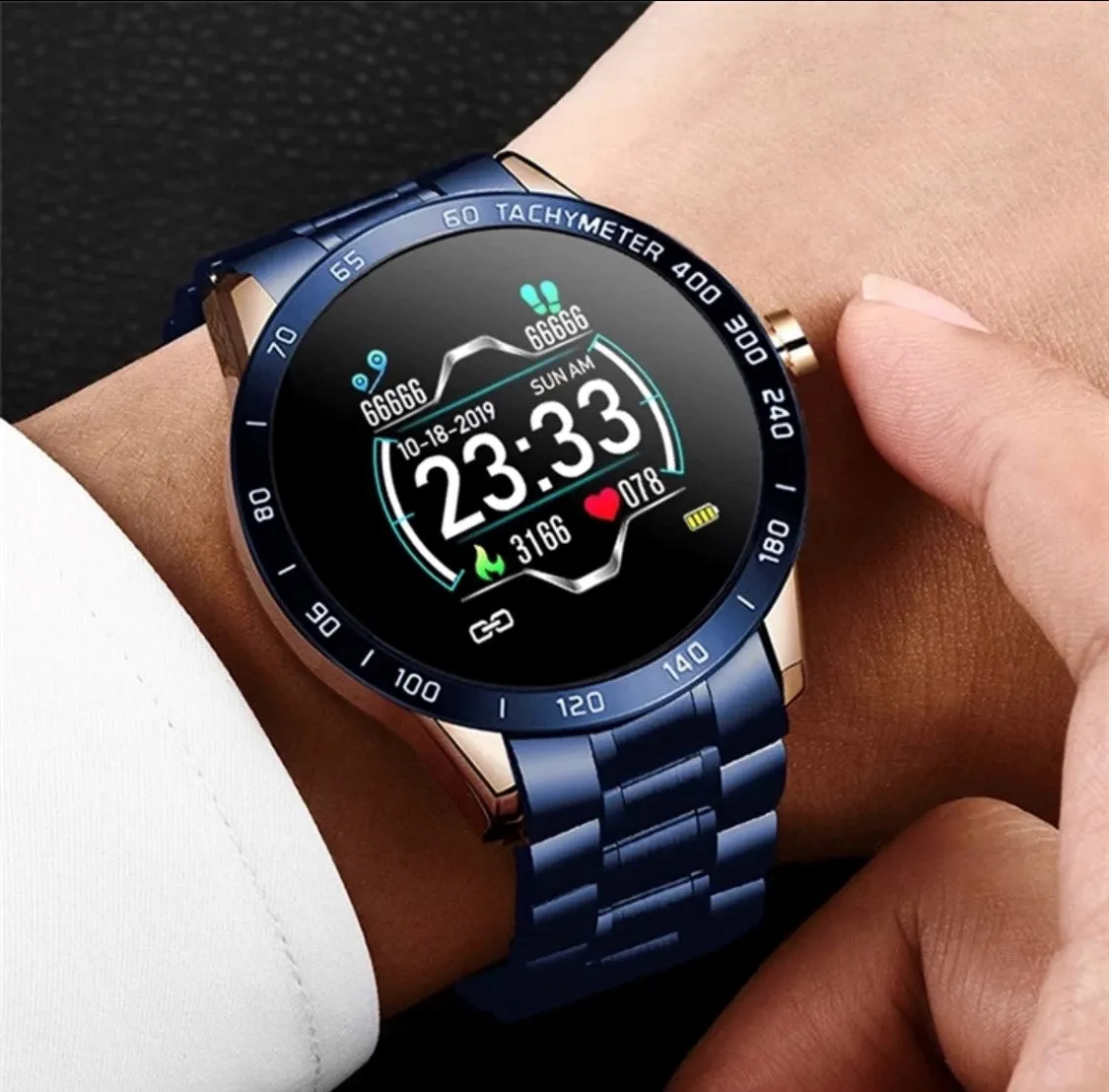 LIGE Smart Watch 122C Blue and Gold