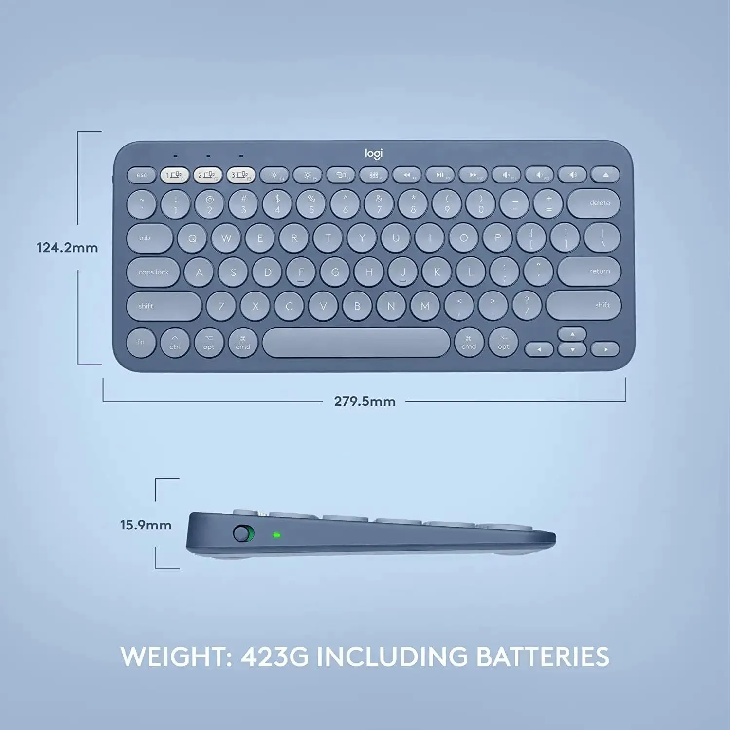 Logitech K380 for Mac Wireless Keyboard (English Version) 跨平台藍牙鍵盤 - Midnight Blue 午夜藍色 920-011181 原裝行貨