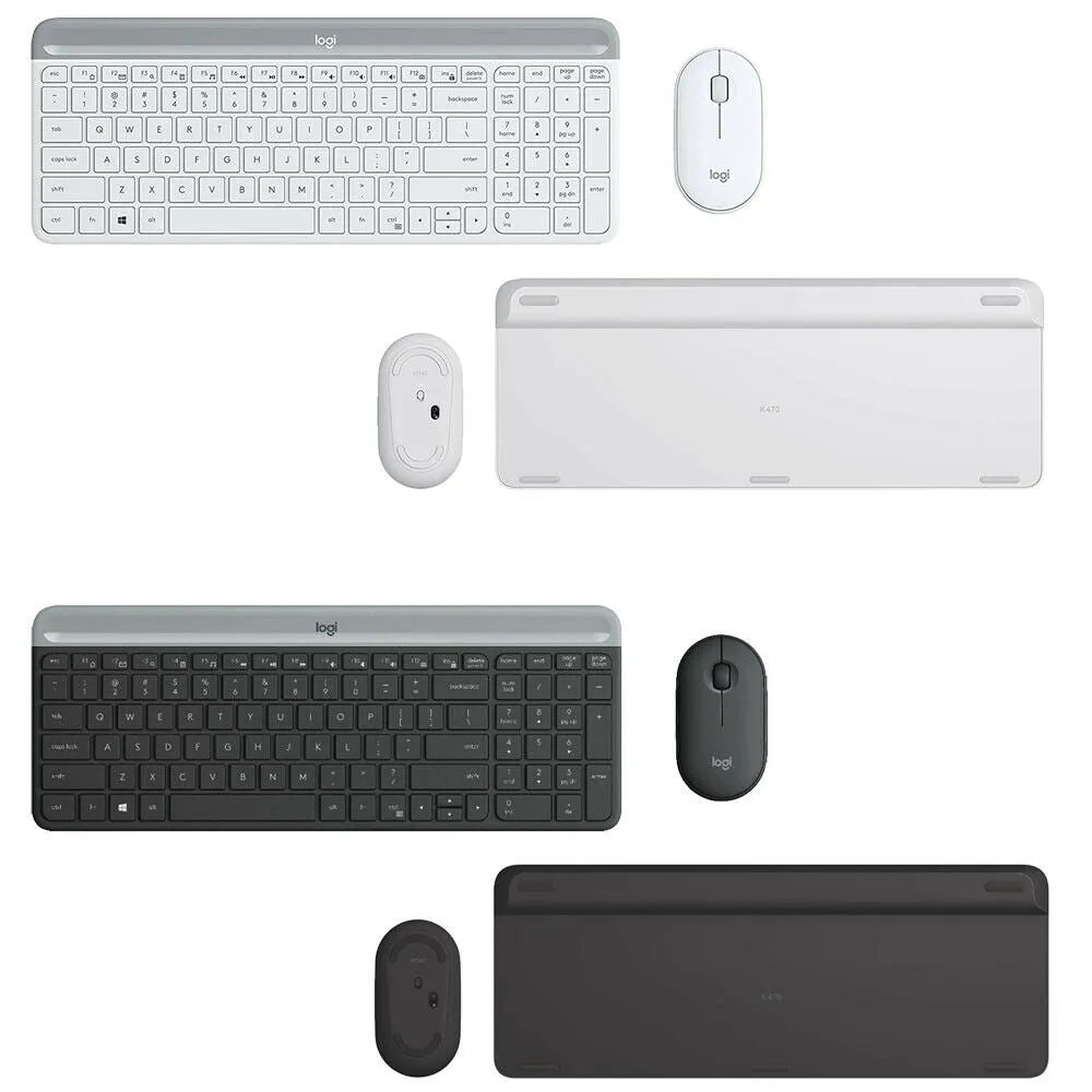 Logitech MK470 Slim Compact Ultra Quiet 2.4 GHz Wireless Keyboard & Mouse Combo