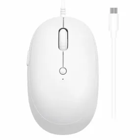 MACALLY Premium USB C Mouse For Mac and PC - White