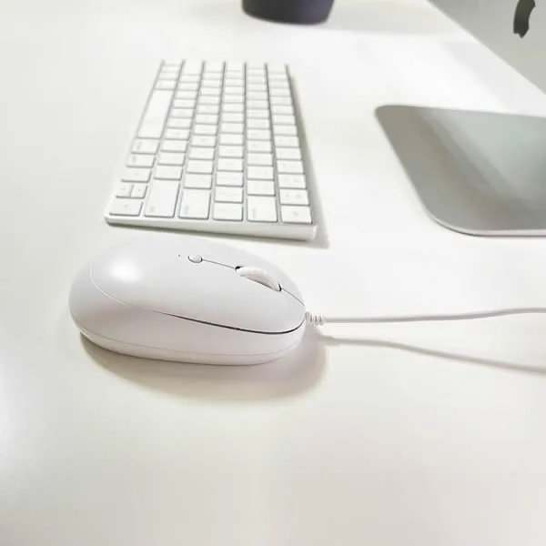 MACALLY Premium USB C Mouse For Mac and PC - White