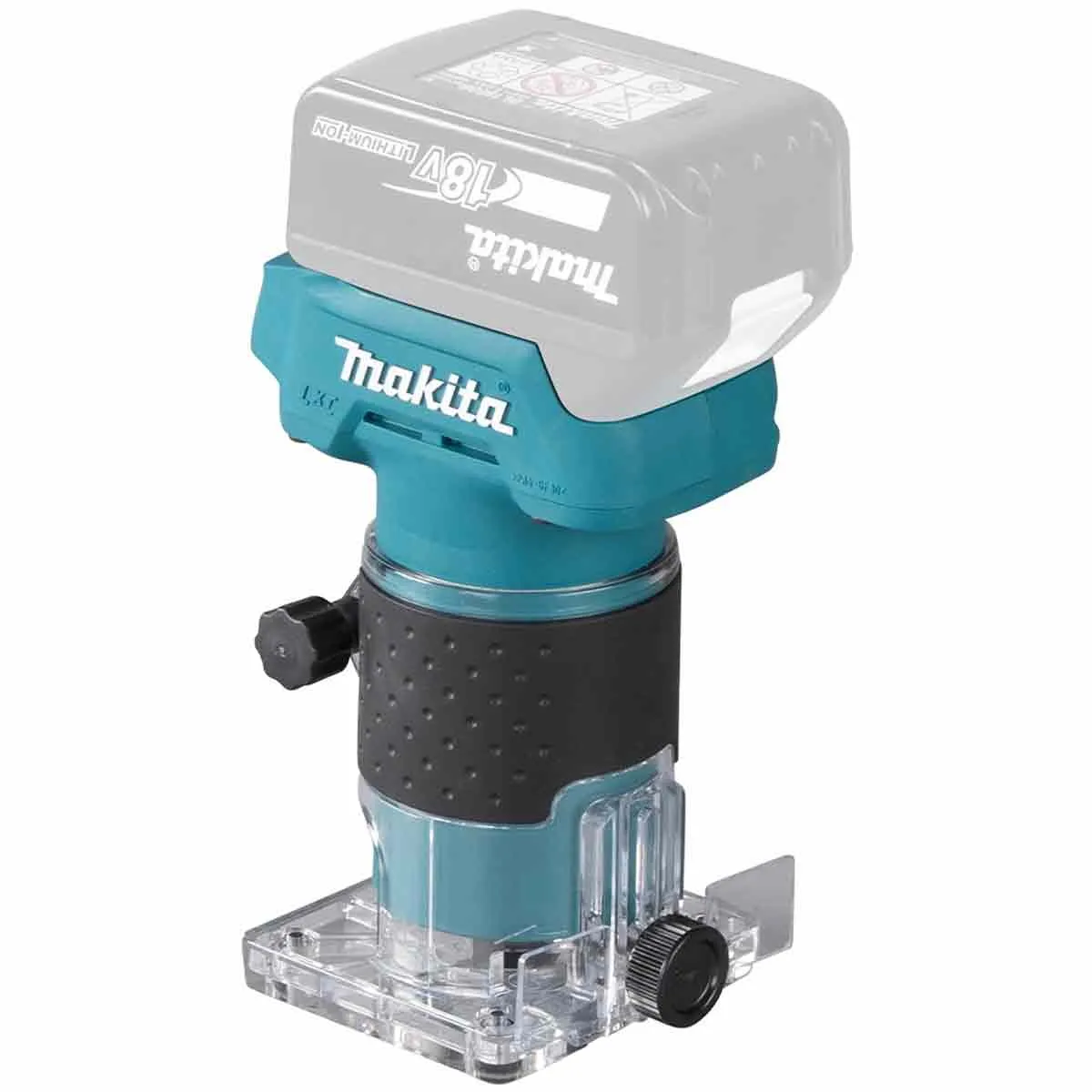 Makita DRT52Z 18V LXT Brushless Router Trimmer with 1 x 5.0Ah Battery Charger & Bag