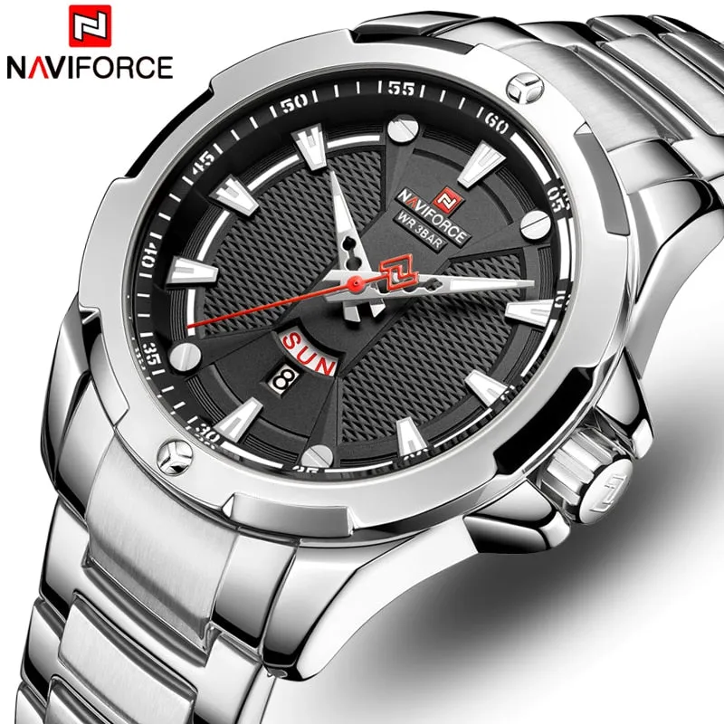 Men’s Luxury Brand Analog Stainless Steel Waterproof Quartz Wristwatch