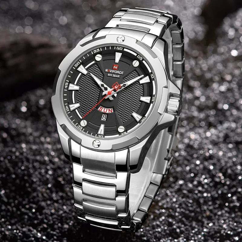 Men’s Luxury Brand Analog Stainless Steel Waterproof Quartz Wristwatch