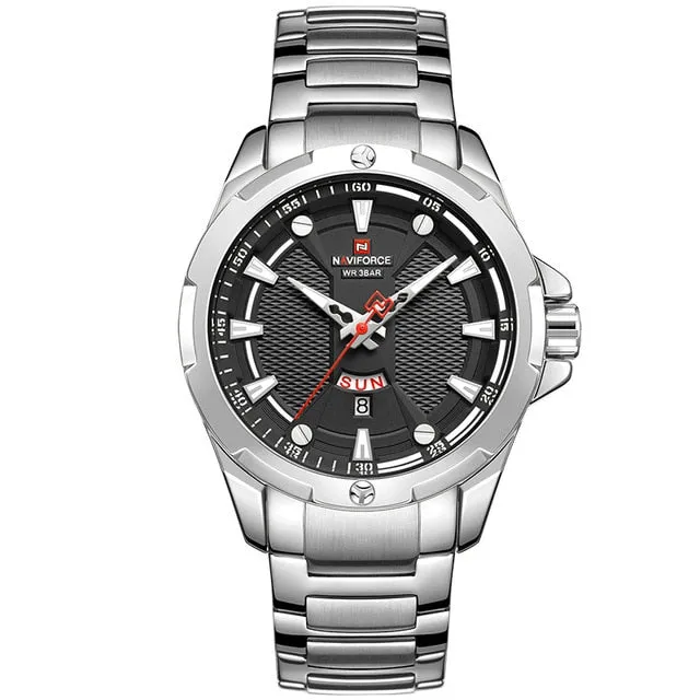 Men’s Luxury Brand Analog Stainless Steel Waterproof Quartz Wristwatch