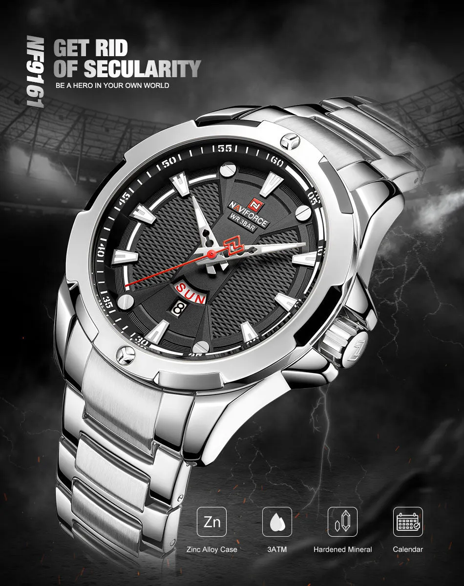 Men’s Luxury Brand Analog Stainless Steel Waterproof Quartz Wristwatch