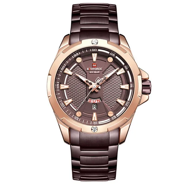 Men’s Luxury Brand Analog Stainless Steel Waterproof Quartz Wristwatch