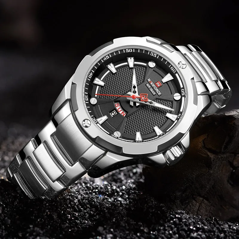 Men’s Luxury Brand Analog Stainless Steel Waterproof Quartz Wristwatch