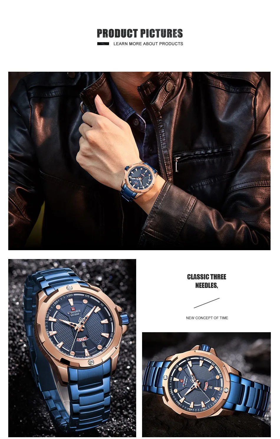 Men’s Luxury Brand Analog Stainless Steel Waterproof Quartz Wristwatch