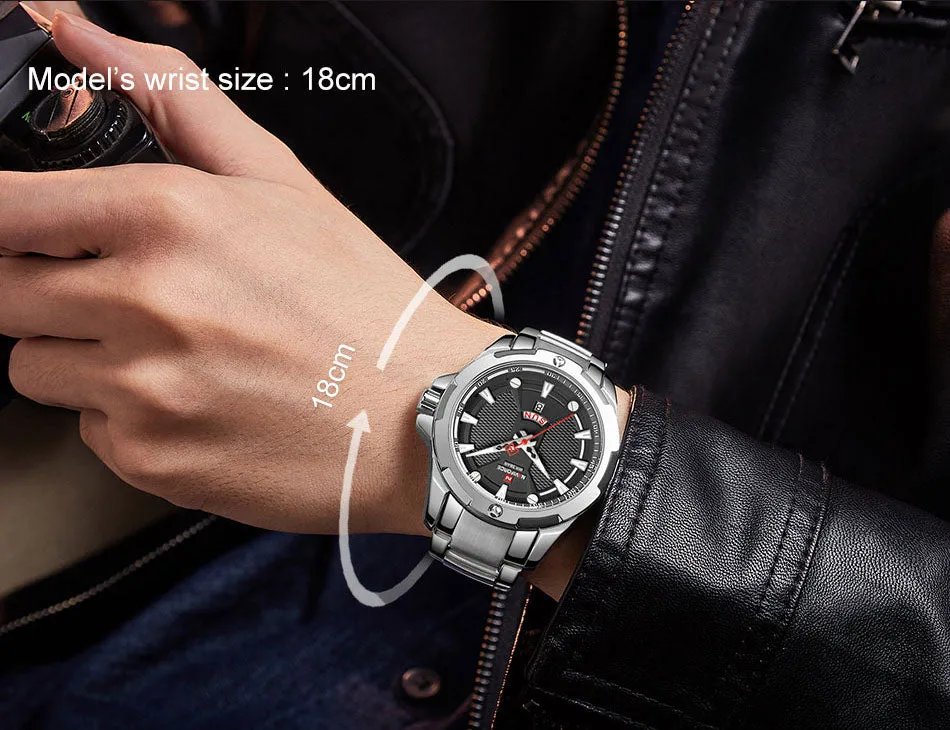 Men’s Luxury Brand Analog Stainless Steel Waterproof Quartz Wristwatch