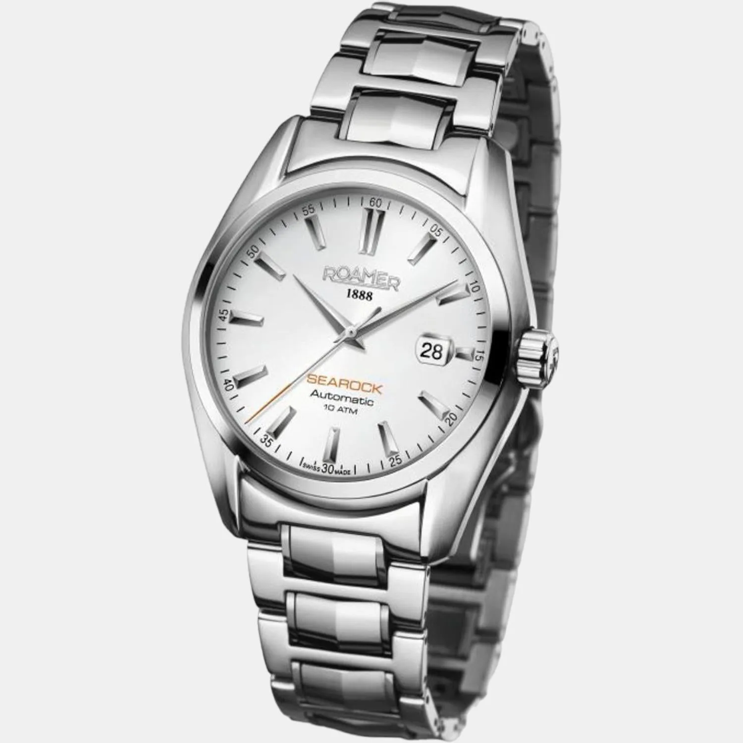 Men's White Analog Stainless Steel Automatic Watch 210633 41 25 20