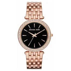 Michael Kors Darci Gold Stainless Steel Black Dial Quartz Watch for Ladies - MK-3402