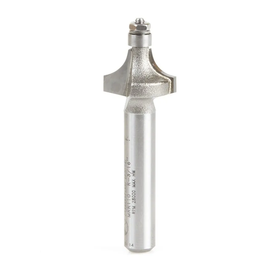 Miniature Corner Rounding Router Bit | 3⁄32 Radius x 3⁄8 Dia x 3⁄8 x 1⁄4"Shank | MR0110 | 738685071106