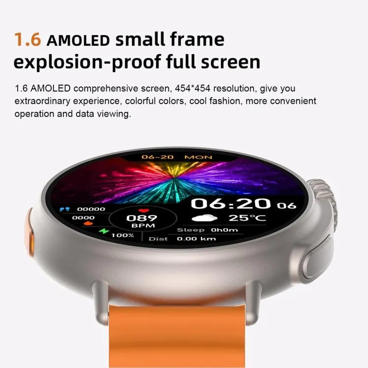 MT30 1.6-Inch HD Display Smart Watch with TPU Band - Supports Voice Calls & Blood Oxygen Monitoring