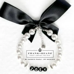 My Favorite Pearls Black Tie Pet Necklace Jewelry