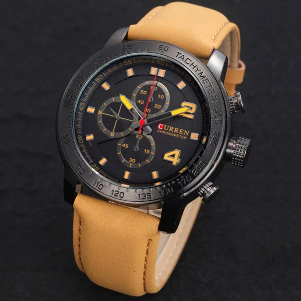 New Curren Watches Men Quartz Hour Clock Leather Strap Sports Men Dress Wrist Watch Luxury Brand Casual Watches