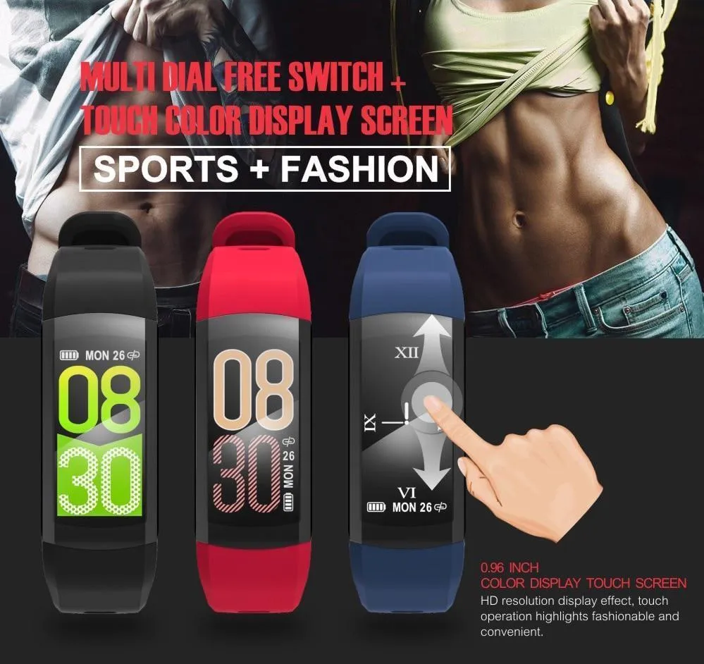 New IP68 Waterproof Bluetooth Fitness Tracker Sports Bracelet GPS Digital Wristband Smartwatch For iPhone Samsung Xiaomi