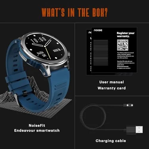 Noise Newly Launched Endeavour Rugged Design 1.46" AMOLED Display Smart Watch, BT Calling, SoS Feature, Rapid Health & 100  Sports Modes- (Teal Blue)