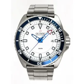 Olympic 200m Divers Steel Strap Watch - Blue Edged Dial Stainless Steel Strap