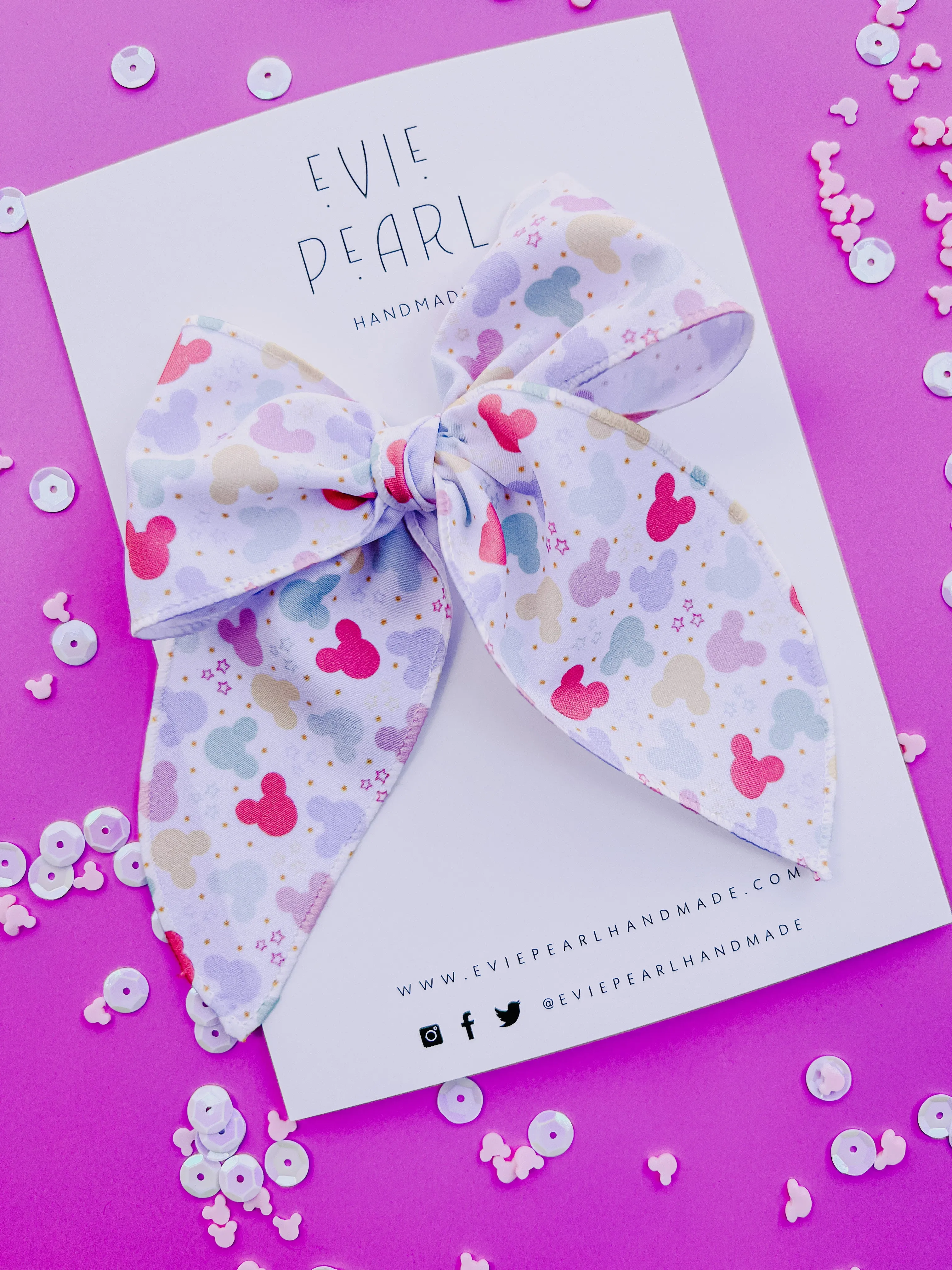 Pastel Mouse Head Oversized Bow