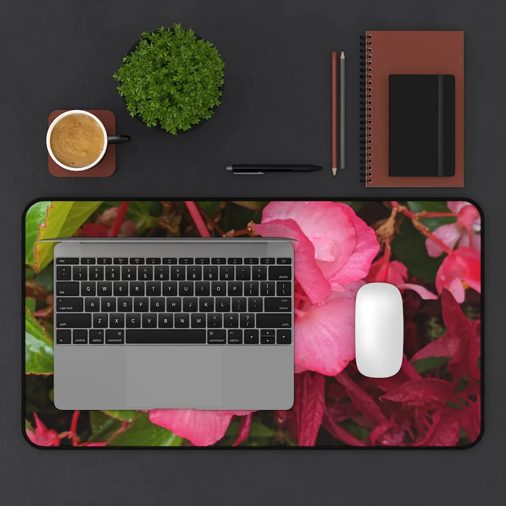 Pink Flowers Desk Mat