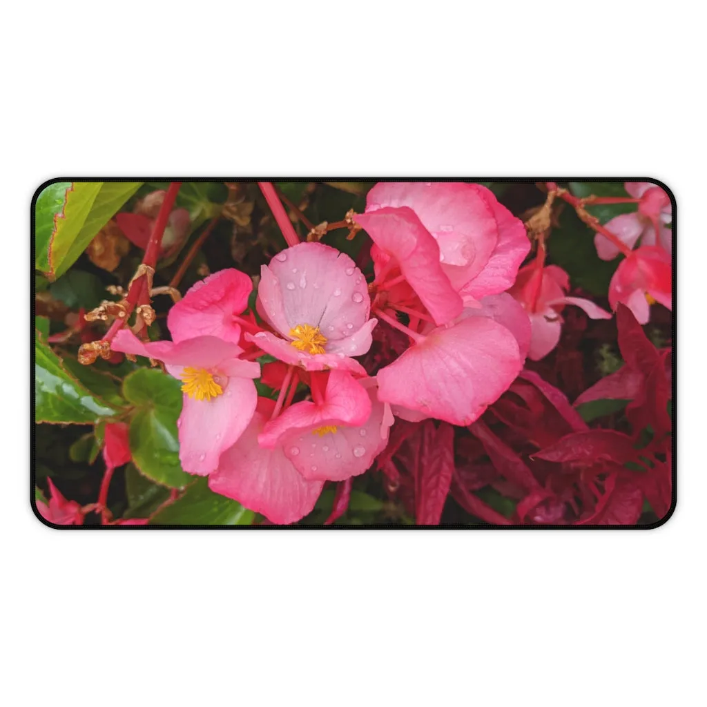 Pink Flowers Desk Mat