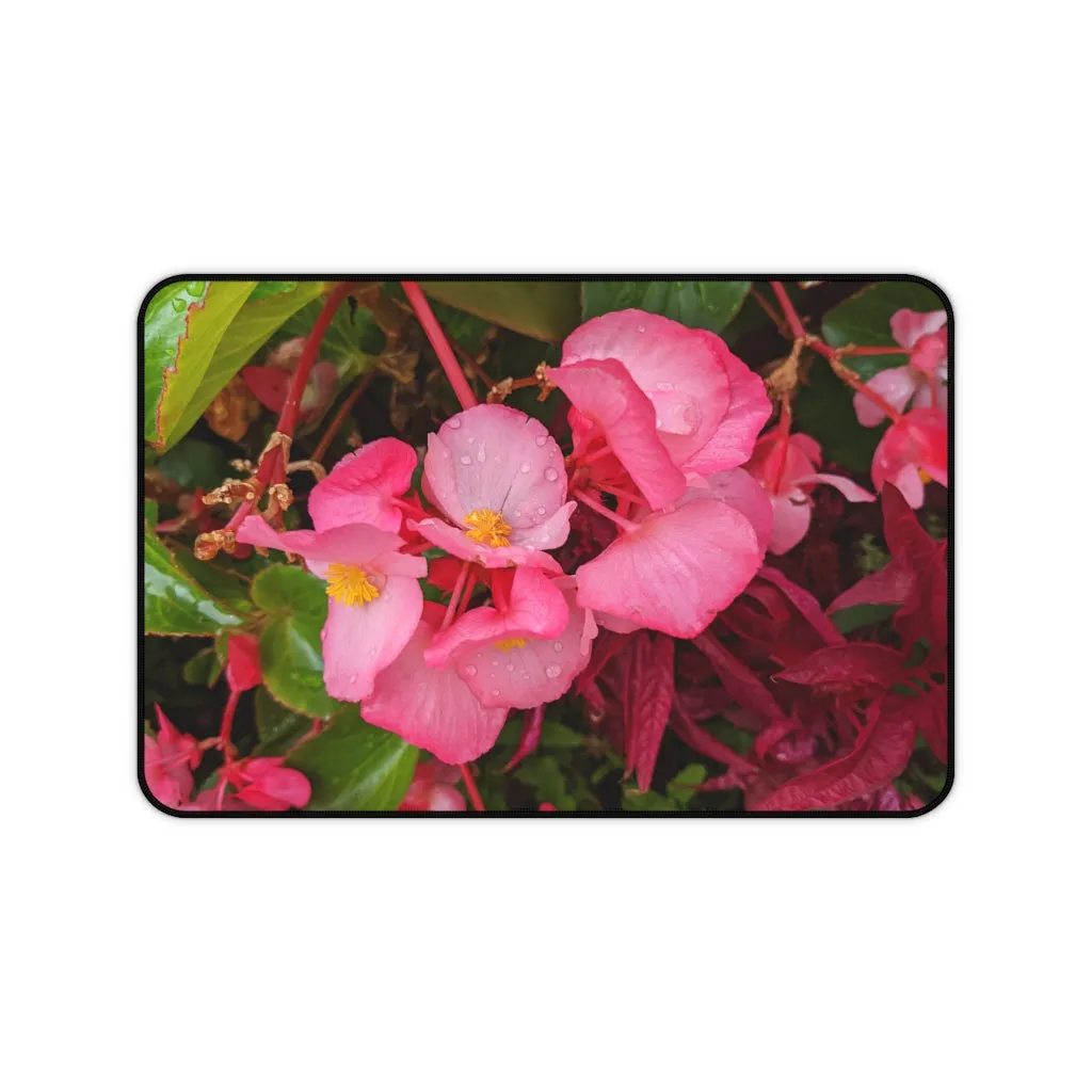 Pink Flowers Desk Mat