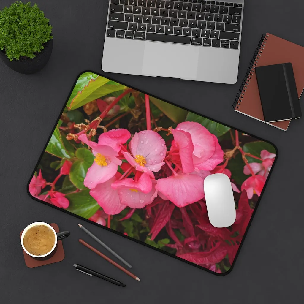 Pink Flowers Desk Mat