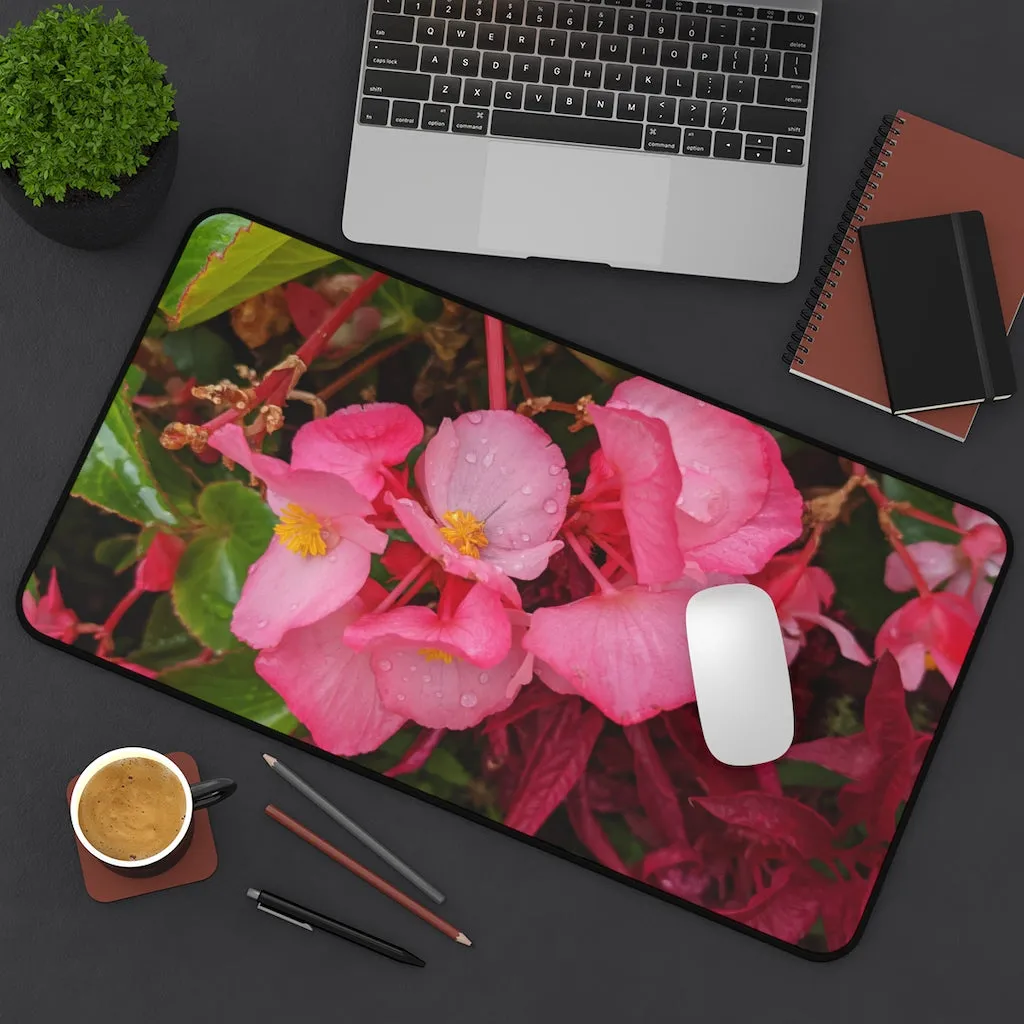 Pink Flowers Desk Mat