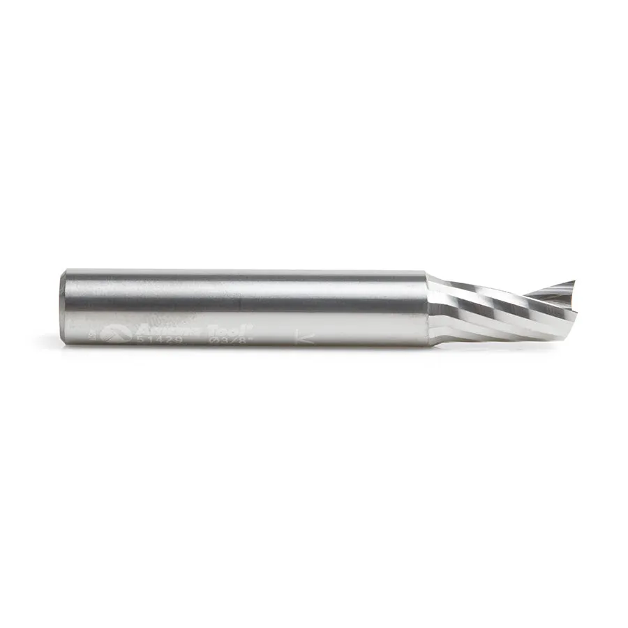 Plastic Cutting Spiral 'O' Flute Router Bit | 3⁄8 Dia x 5⁄8 x 3⁄8 Shank x 2 1⁄2" Long Up-Cut | 51429 | 738685514290