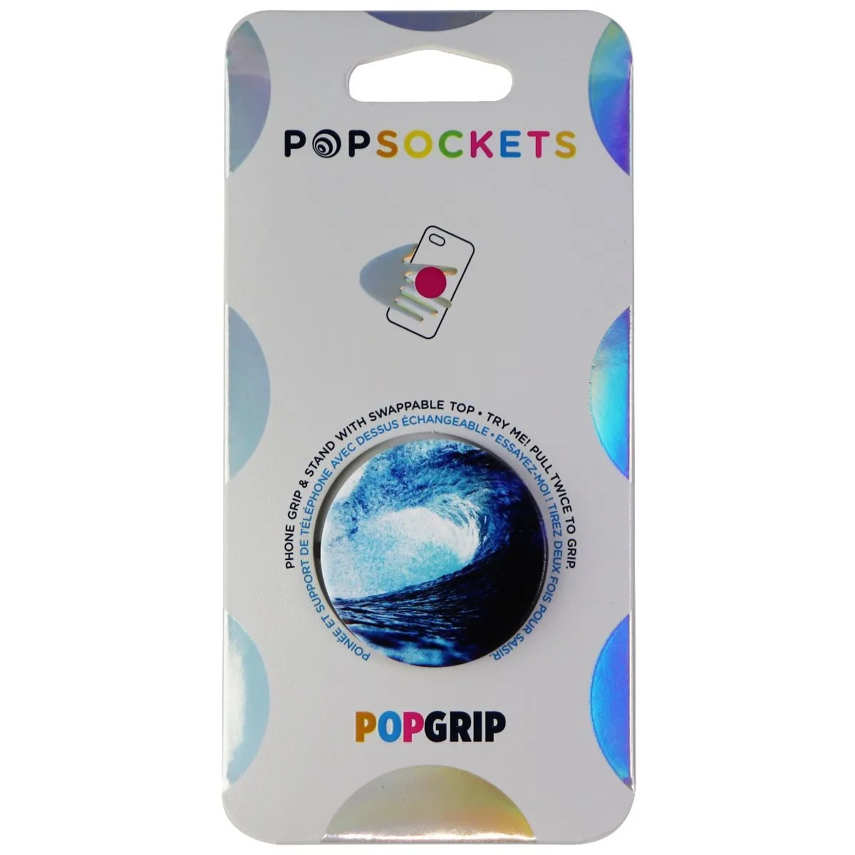 PopSockets PopGrip Expanding Stand and Grip with Swappable Top - Blue Barrel