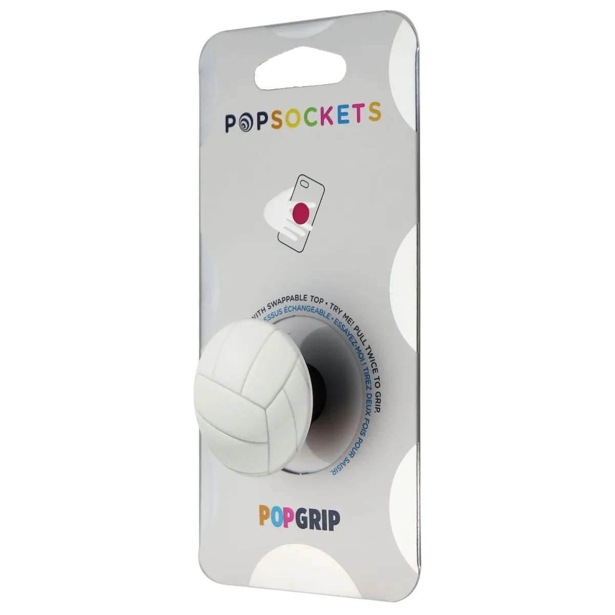 PopSockets PopGrip Expanding Stand and Grip with Swappable Top - Volleyball