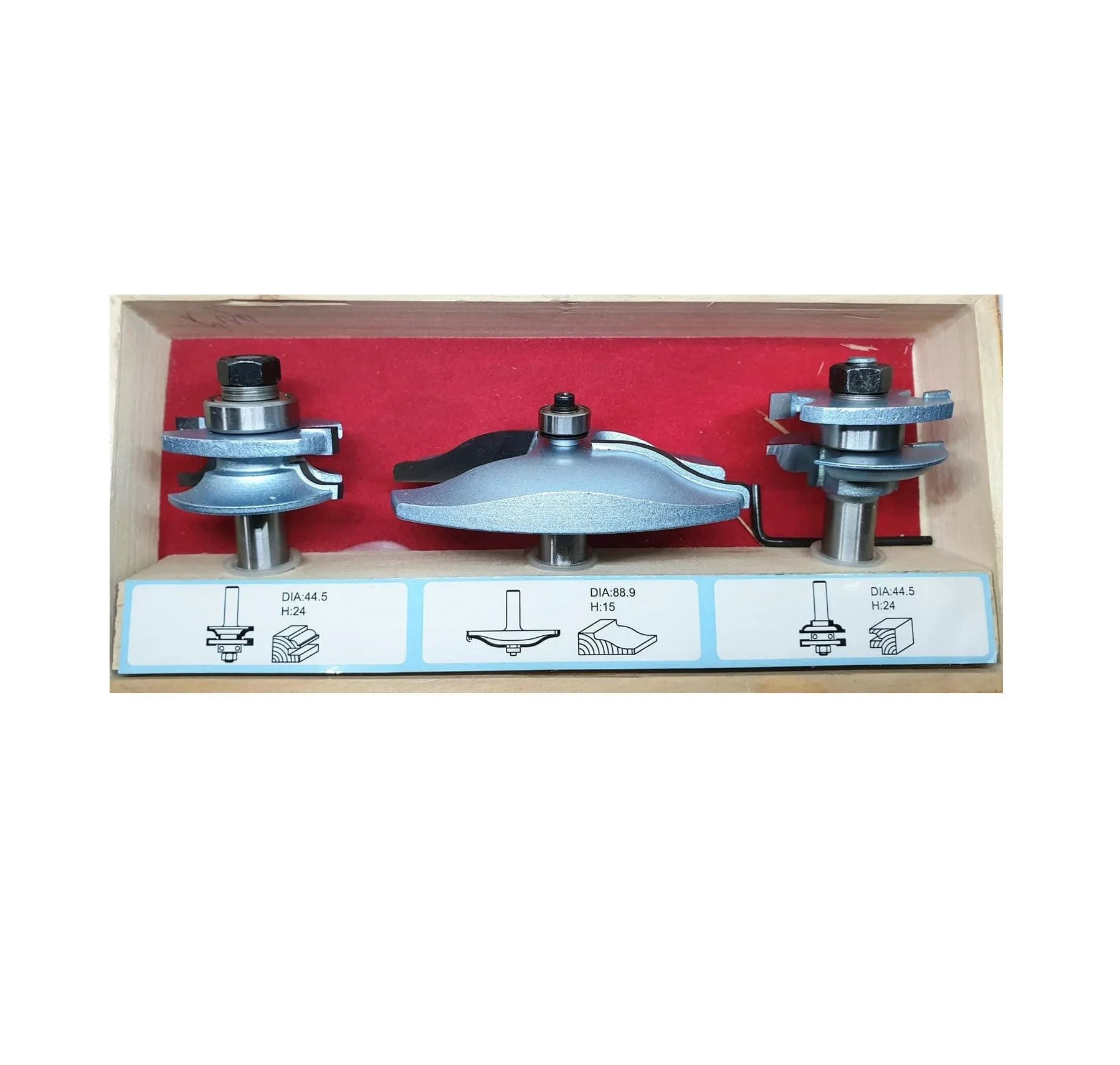 Pro-Tech | Router Bit Set Rail & Stile c/w Roman Ogee Panel 3Pc 1/2" Shank