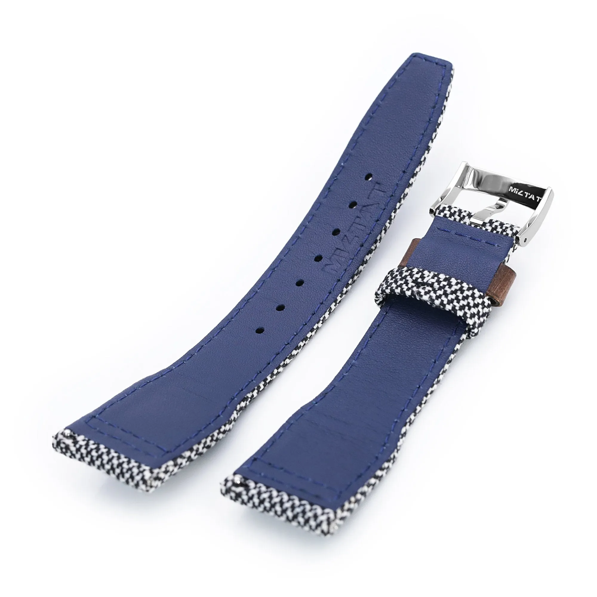 Q.R. Revive Pilot watch strap in Mixed Black White